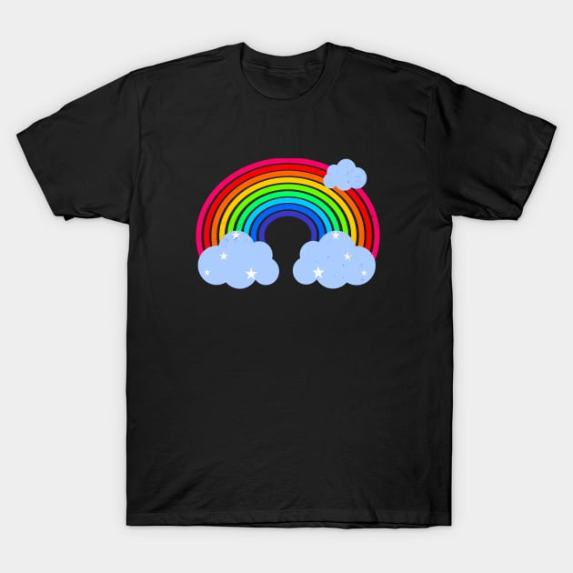 Rainbow and Clouds T-Shirt by TaliDe